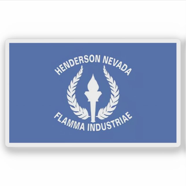 Pegatina Bandera de Henderson, Nevada, EE. UU. (Anverso)