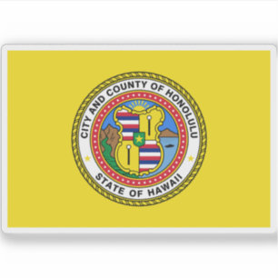 Pegatina Bandera de Honolulu, Hawái