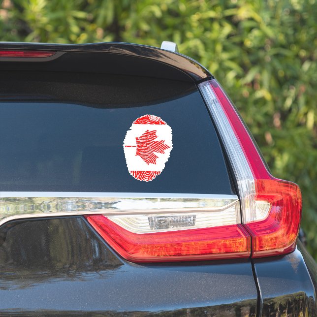 Pegatina Bandera de huellas digitales de Canadá (Lado del coche)