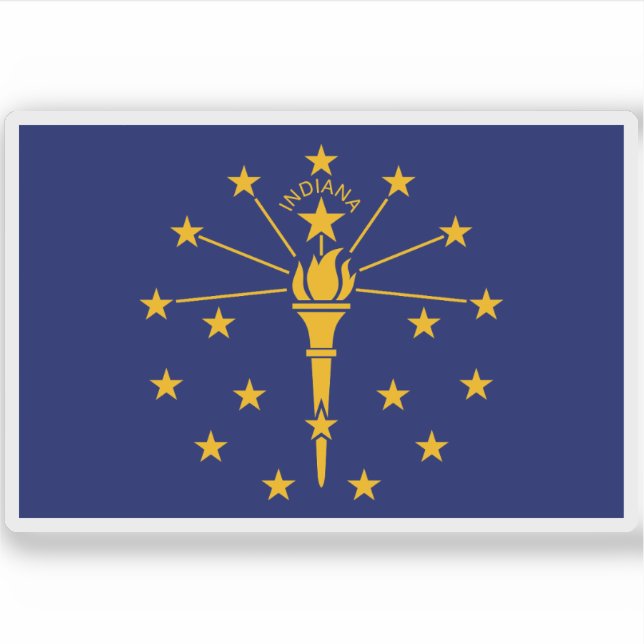 Pegatina Bandera de Indiana (Anverso)