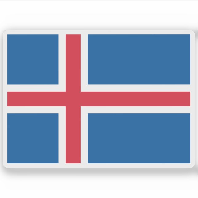 Pegatina Bandera de Islandia (Anverso)