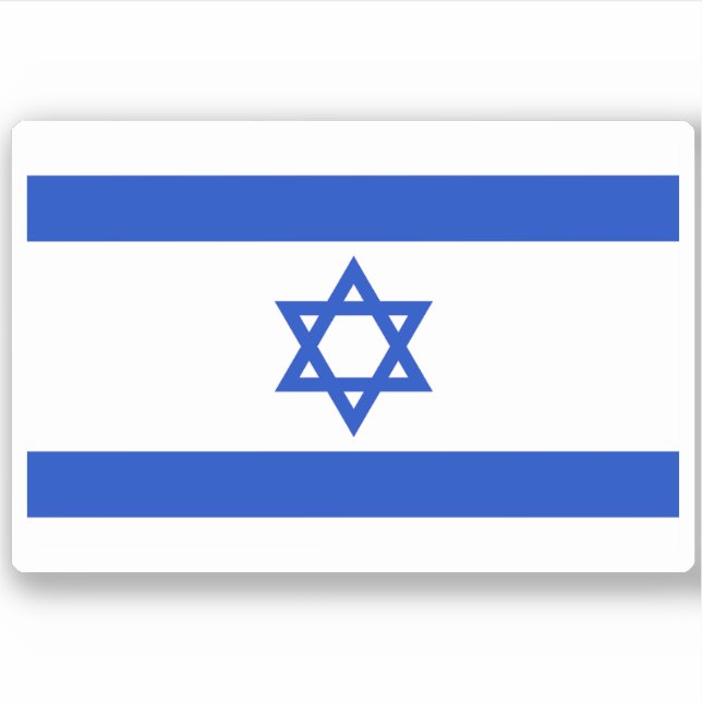 Pegatina Bandera de Israel - Bandera israelí - Estrella de  (Anverso)