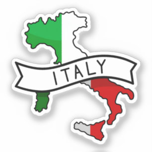 Pegatina Bandera de Italia Mapa Orgullo Patriótico Italiano