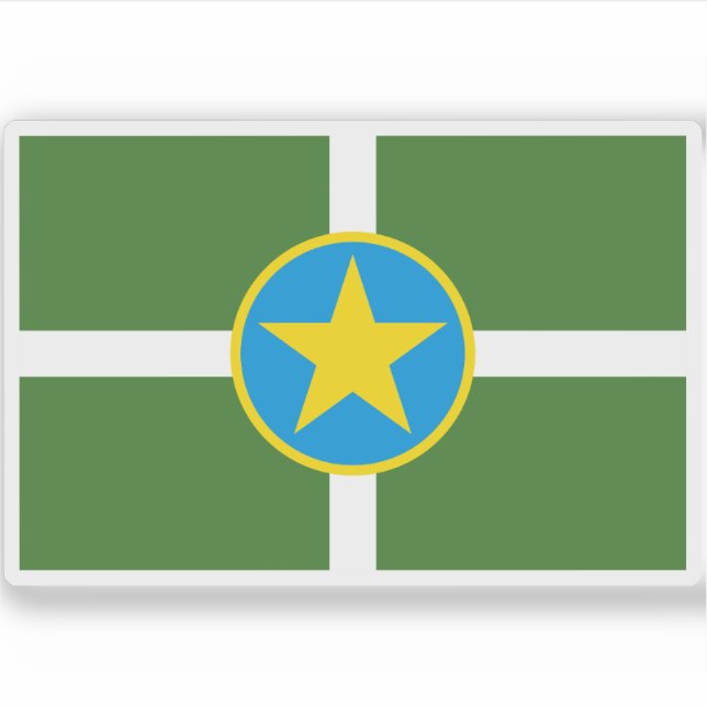 Pegatina Bandera de Jackson, Misisipi (Anverso)