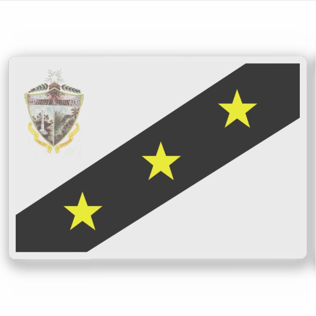 Pegatina Bandera de Jagüey Grande, Cuba (Anverso)