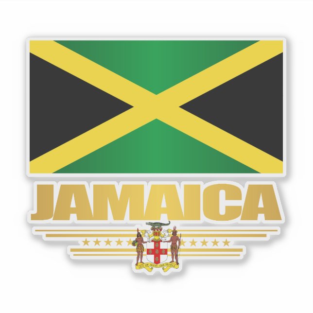 Pegatina Bandera de Jamaica (Anverso)