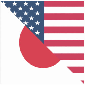 Pegatina Bandera de Japón América |Media bandera japonesa d