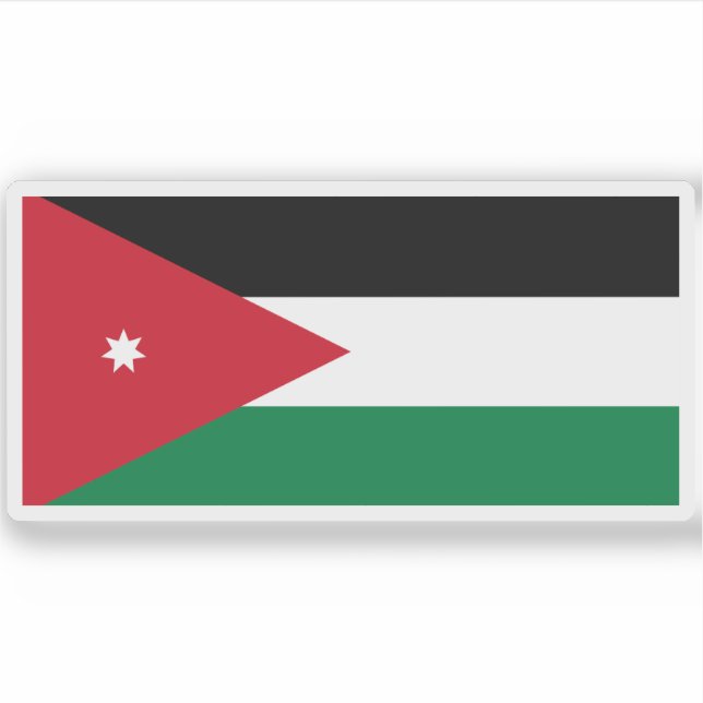 Pegatina Bandera de Jordania (Anverso)