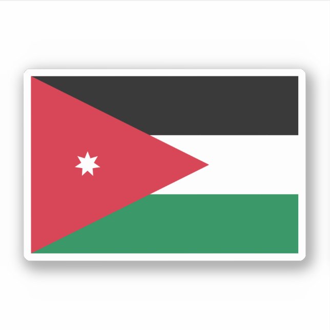Pegatina Bandera de Jordania (Anverso)