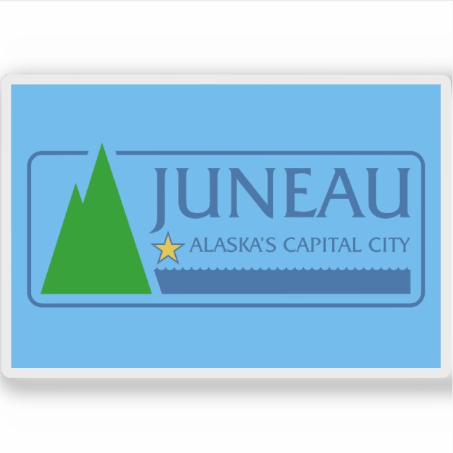 Pegatina Bandera de Juneau, Alaska (Anverso)
