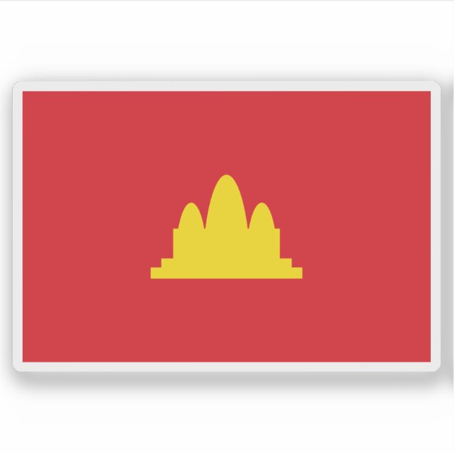 Pegatina Bandera de Kampuchea Democrática (Camboya) (1975-1 (Anverso)