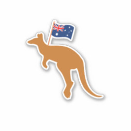 Pegatina bandera de kangaroo australia