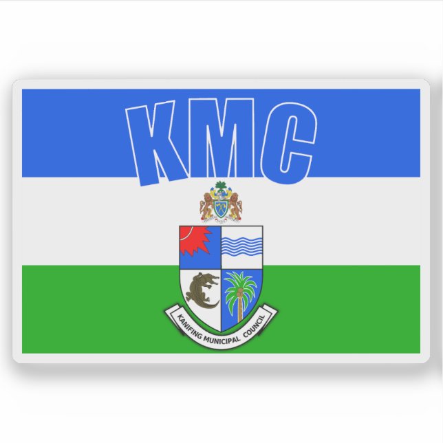 Pegatina Bandera de Kanifing, República de Gambia (Anverso)