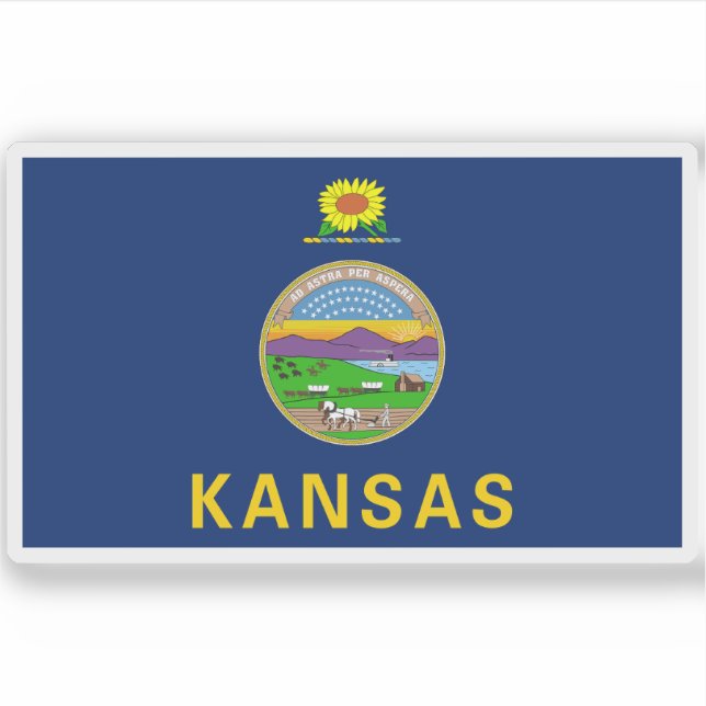 Pegatina Bandera de Kansas (Anverso)