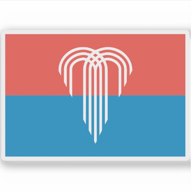 Pegatina Bandera de Kansas City, Misuri, Estados Unidos (Anverso)