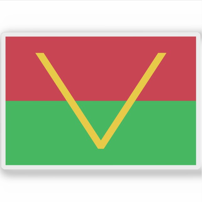 Pegatina Bandera de Kasai del Sur, África (Anverso)