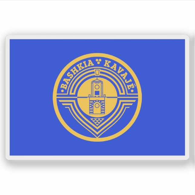 Pegatina Bandera de Kavajë, Albania (Anverso)