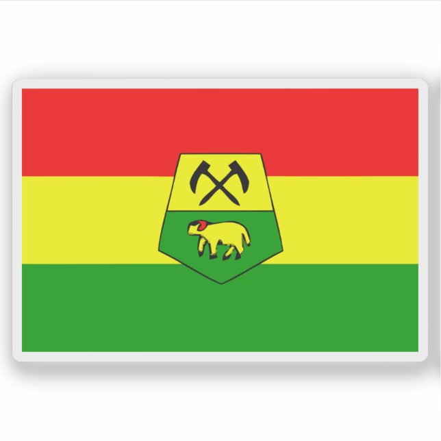 Pegatina Bandera de Khouribga, Marruecos (Anverso)