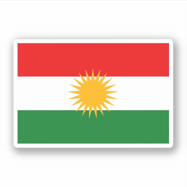 Pegatina Bandera de Kurdistán (Anverso)