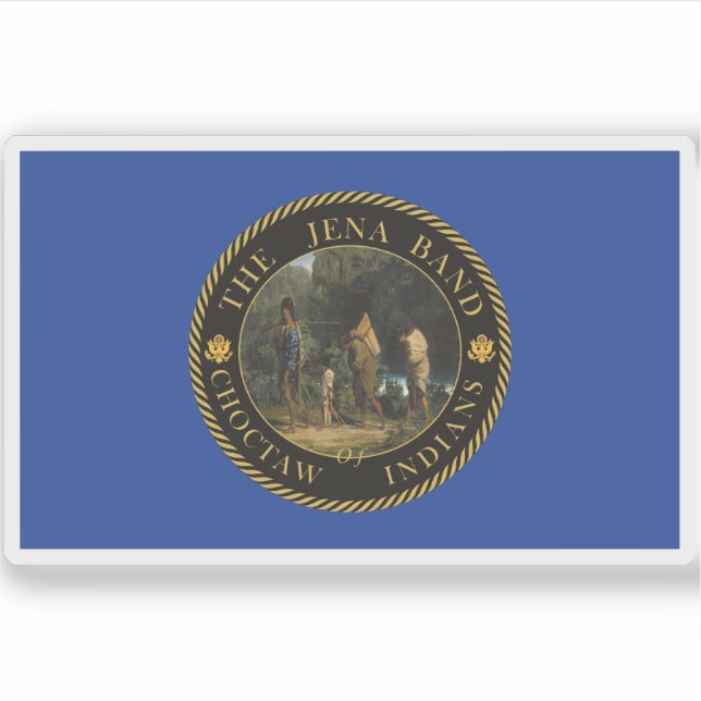 Pegatina Bandera de la Banda Jena de Indios Choctaw, Estado (Anverso)
