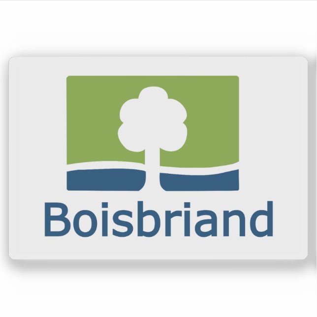 Pegatina Bandera de la ciudad de Boisbriand, Quebec, Canadá (Anverso)