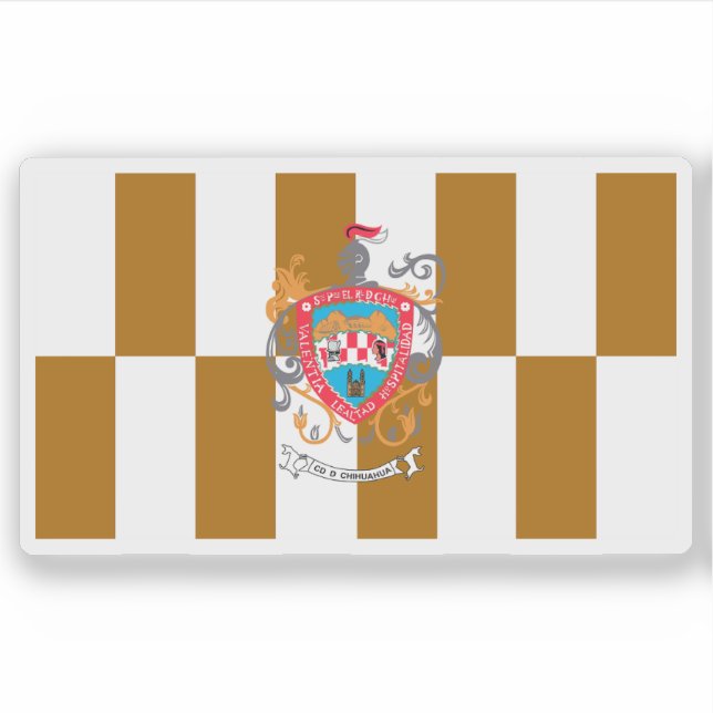 Pegatina Bandera de la ciudad de Chihuahua, México (Anverso)