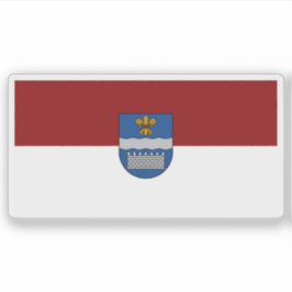 Pegatina Bandera de la ciudad de Daugavpils, Letonia