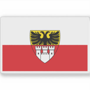 Pegatina Bandera de la ciudad de Duisburg mit Wappen