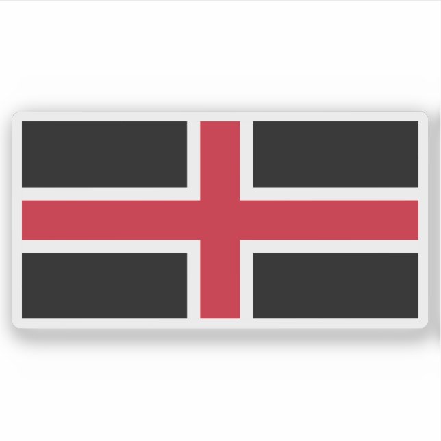 Pegatina Bandera de la ciudad de Durham, Inglaterra (Anverso)