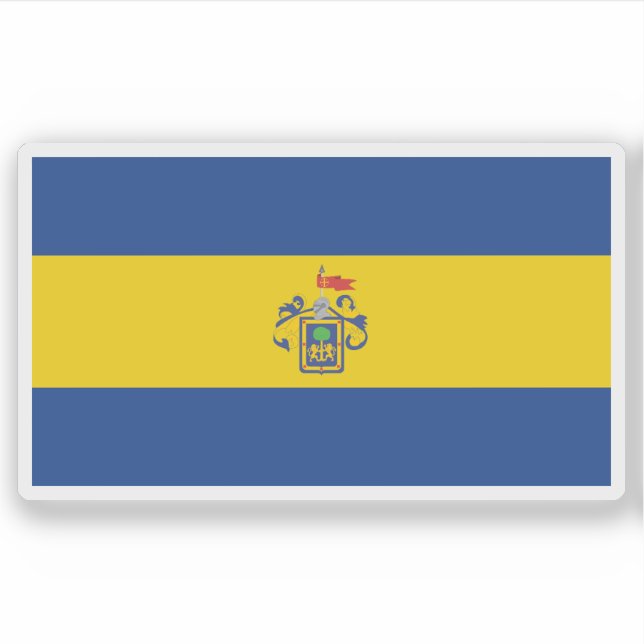 Pegatina Bandera de la ciudad de Guadalajara, México (Anverso)