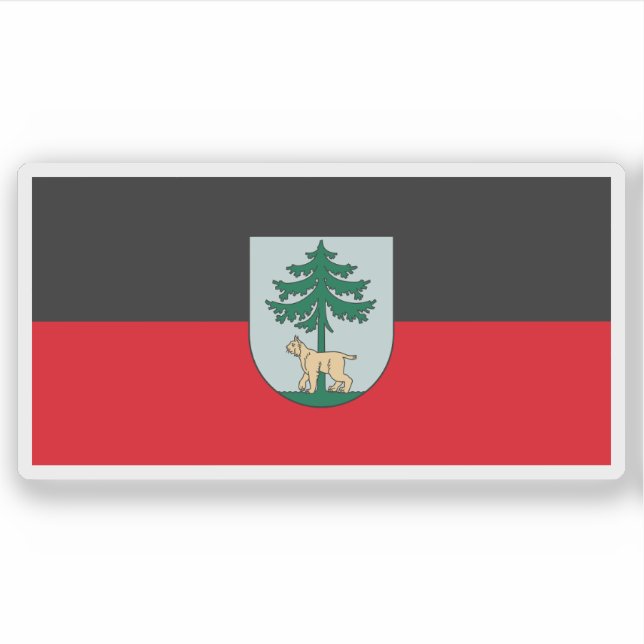 Pegatina Bandera de la ciudad de Jēkabpils, Letonia (Anverso)