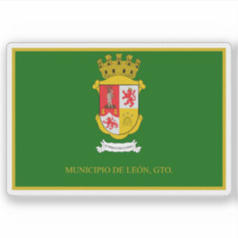 Pegatina Bandera de la ciudad de León, Guanajuato, México