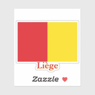 Pegatina Bandera de la ciudad de Lieja en Bélgica, viaje