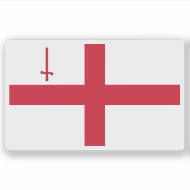 Pegatina Bandera de la ciudad de Londres, Inglaterra (Anverso)
