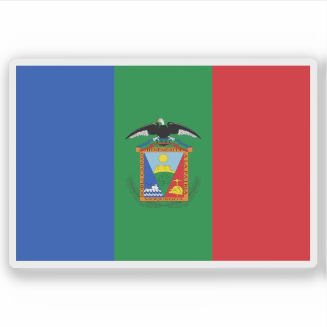 Pegatina Bandera de la ciudad de Moquegua, Perú (Anverso)