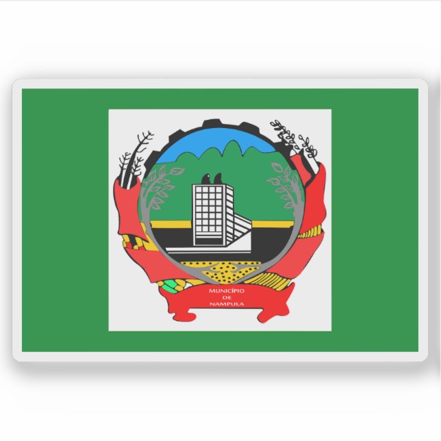Pegatina Bandera de la ciudad de Nampula, Mozambique (Anverso)