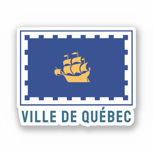 Pegatina Bandera de la ciudad de Quebec (Anverso)