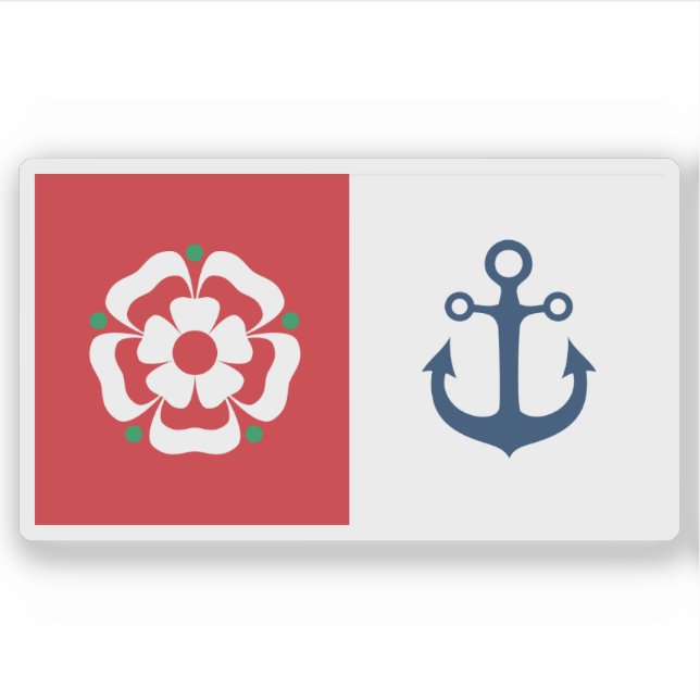 Pegatina Bandera de la ciudad de Southampton, Inglaterra (Anverso)