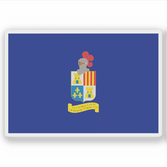 Pegatina Bandera de la ciudad de Tarma, Perú (Anverso)