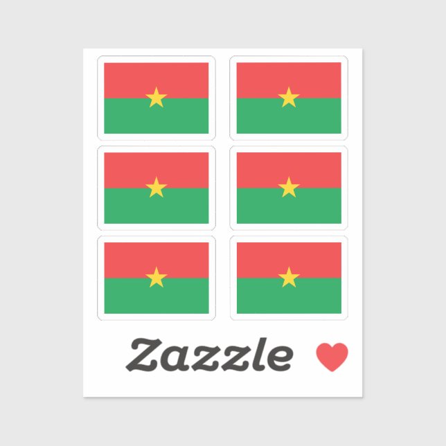 Pegatina Bandera de la colección de Burkina Faso de 6 (Hoja)