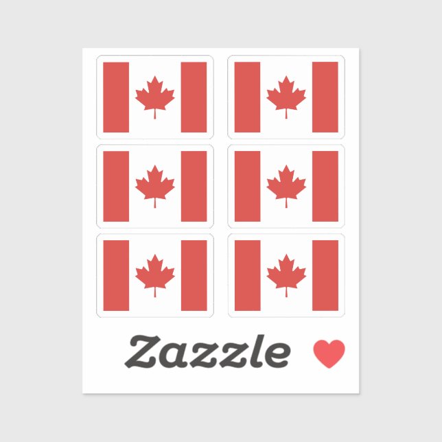 Pegatina Bandera de la colección de Canadá de 6 (Hoja)