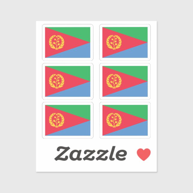 Pegatina Bandera de la colección de Eritrea de 6 (Hoja)