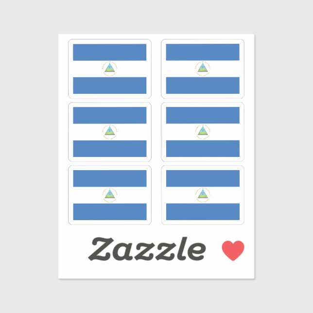 Pegatina Bandera de la colección de Nicaragua de 6 (Hoja)