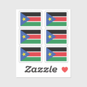 Pegatina Bandera de la colección de Sudán del Sur de 6