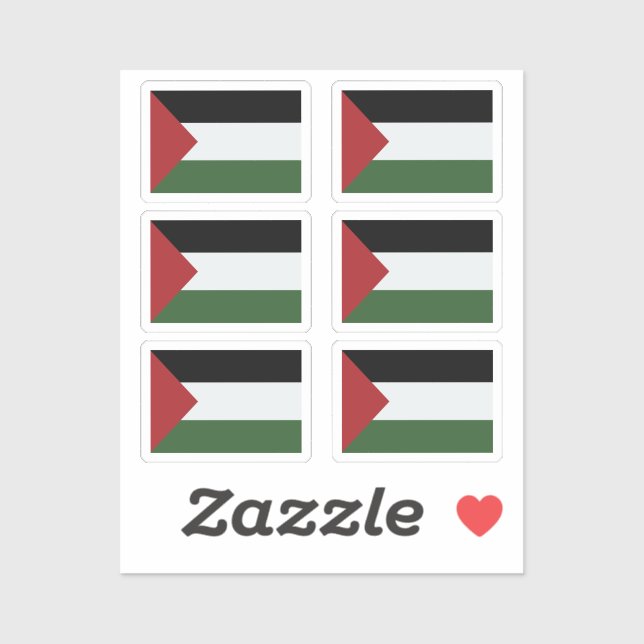 Pegatina Bandera de la colección Palestina de 6 (Hoja)