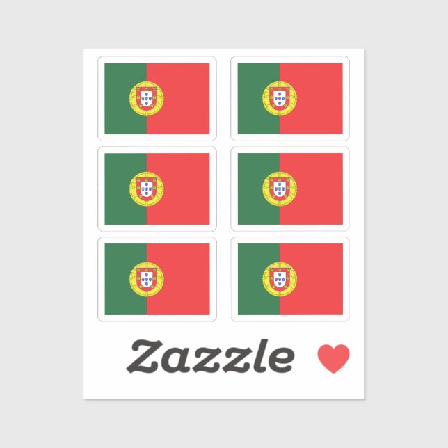 Pegatina Bandera de la colección Portugal de 6 (Hoja)
