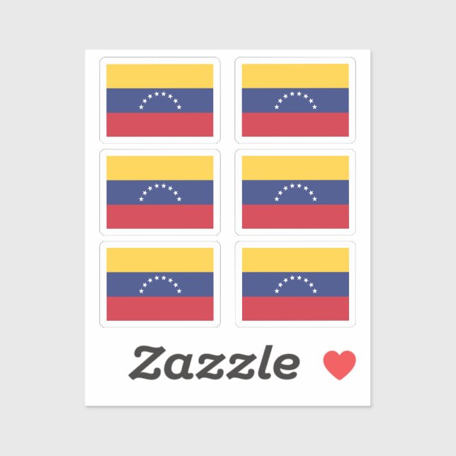 Pegatina Bandera de la colección Venezuela de 6 (Hoja)