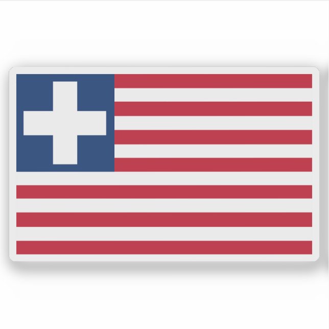 Pegatina Bandera de la colonia estadounidense de Liberia (1 (Anverso)