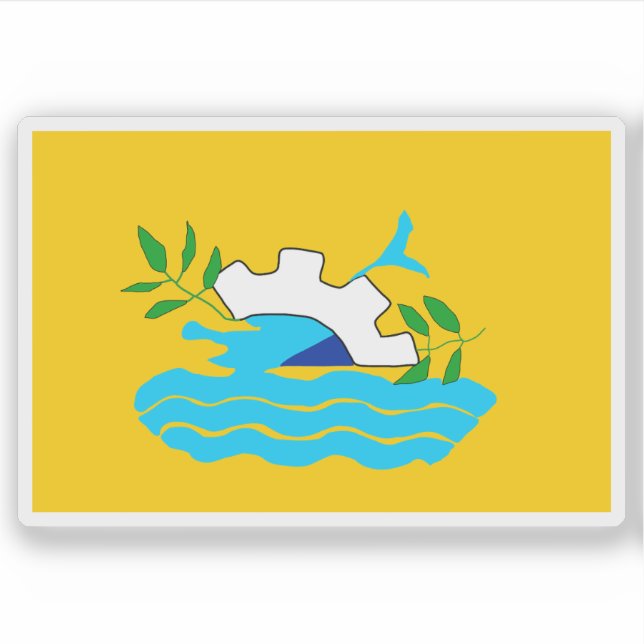 Pegatina Bandera de la gobernación del Sinaí Norte (antigua (Anverso)