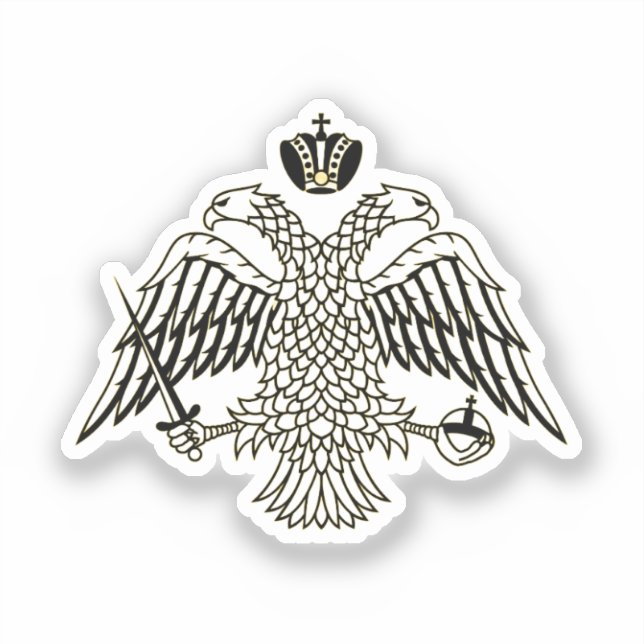 Pegatina Bandera de la Iglesia Ortodoxa Griega (Anverso)